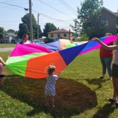 Parachute fun with our storyhour kids!