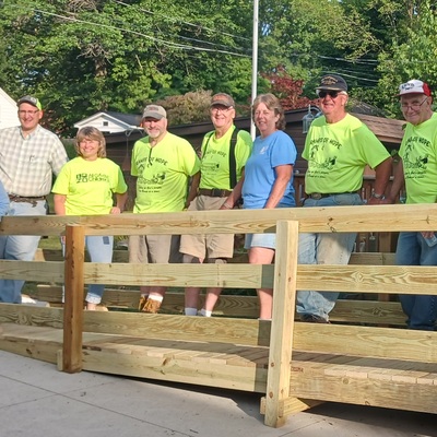 A recent Ramps of Hope ramp with volunteer builders.