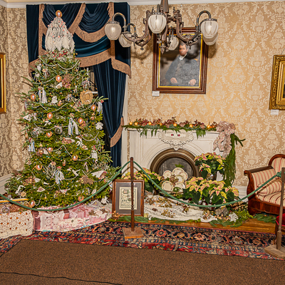 The Front Parlor decorated for Trees of Christmas 2022