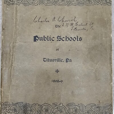 1899 Titusville Public School Book